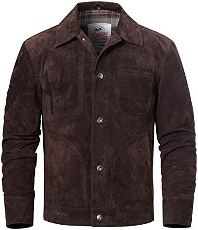 Mens Black Waxed Canvas Suede Leather Trucker Jacket - Waxed